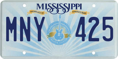 MS license plate MNY425