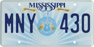 MS license plate MNY430