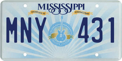 MS license plate MNY431