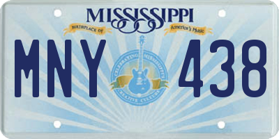 MS license plate MNY438