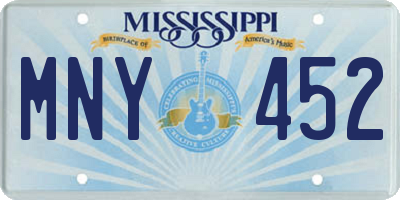 MS license plate MNY452