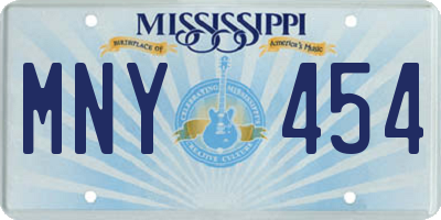 MS license plate MNY454