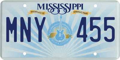 MS license plate MNY455