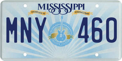 MS license plate MNY460