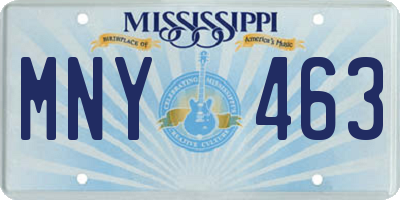 MS license plate MNY463