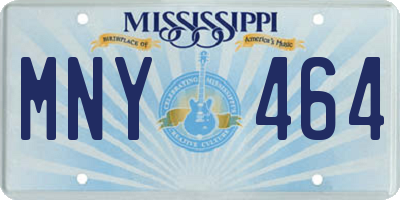 MS license plate MNY464