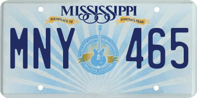 MS license plate MNY465