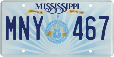 MS license plate MNY467
