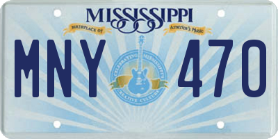 MS license plate MNY470