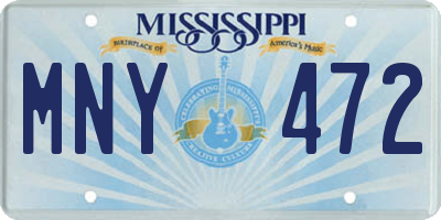 MS license plate MNY472