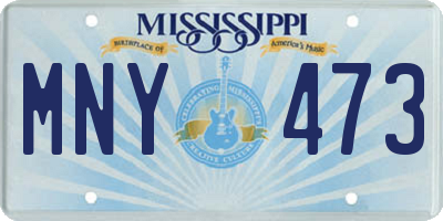 MS license plate MNY473