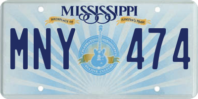 MS license plate MNY474