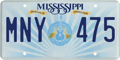 MS license plate MNY475
