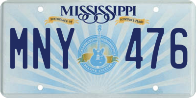 MS license plate MNY476