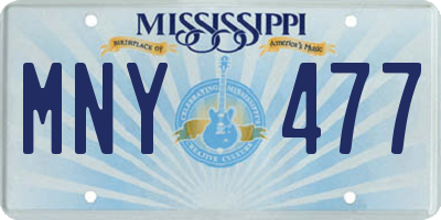MS license plate MNY477