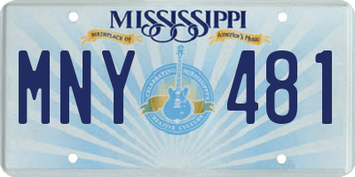 MS license plate MNY481