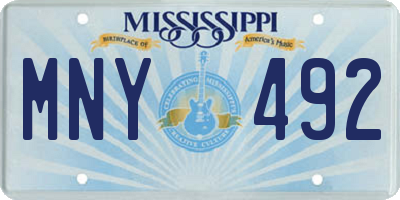 MS license plate MNY492