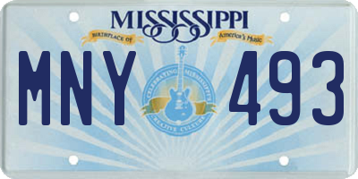 MS license plate MNY493