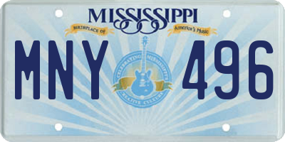 MS license plate MNY496