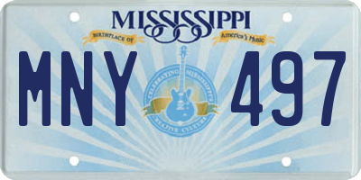 MS license plate MNY497