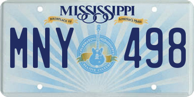 MS license plate MNY498