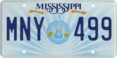 MS license plate MNY499
