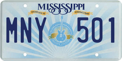 MS license plate MNY501