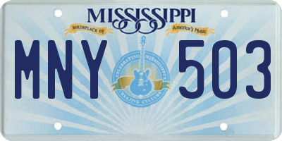 MS license plate MNY503