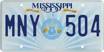 MS license plate MNY504