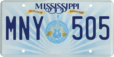 MS license plate MNY505