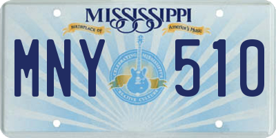 MS license plate MNY510