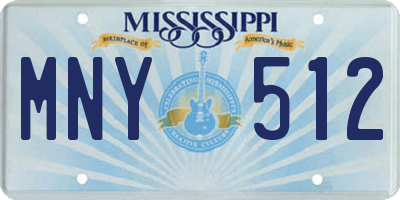 MS license plate MNY512