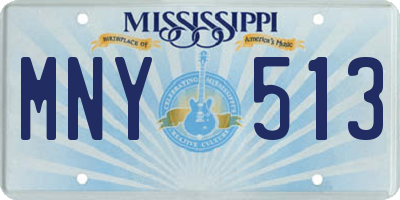 MS license plate MNY513