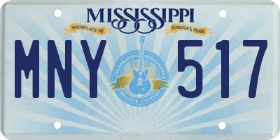 MS license plate MNY517