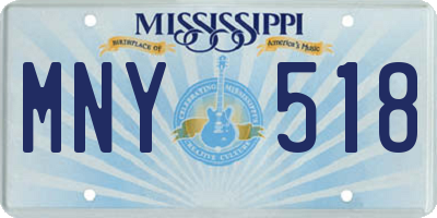 MS license plate MNY518