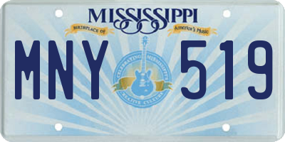 MS license plate MNY519