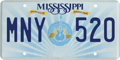 MS license plate MNY520