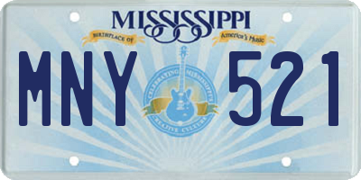 MS license plate MNY521