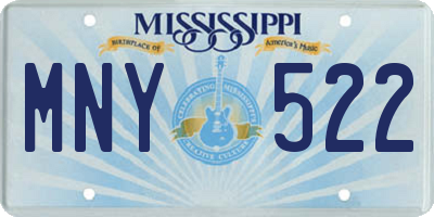 MS license plate MNY522