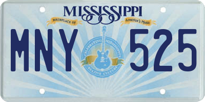 MS license plate MNY525
