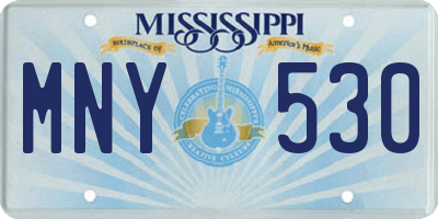 MS license plate MNY530
