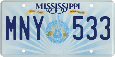 MS license plate MNY533