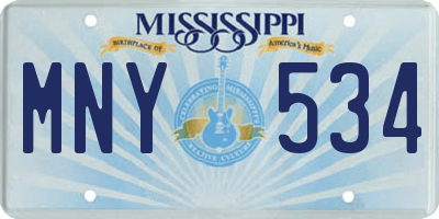 MS license plate MNY534