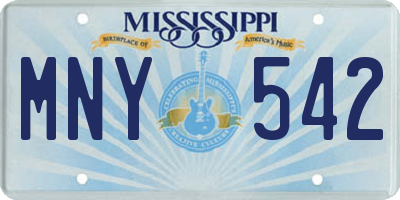 MS license plate MNY542