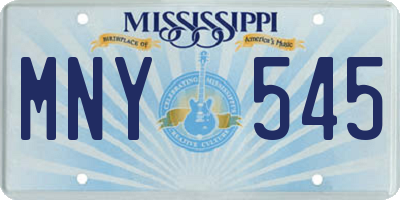 MS license plate MNY545