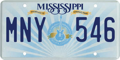 MS license plate MNY546