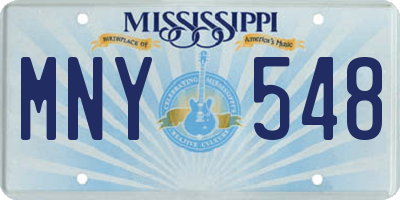 MS license plate MNY548