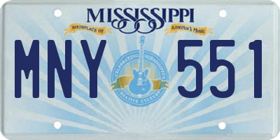 MS license plate MNY551