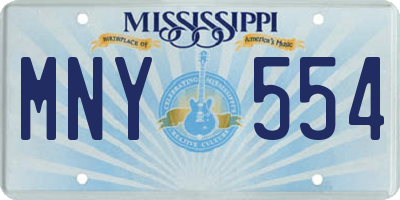 MS license plate MNY554