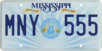 MS license plate MNY555